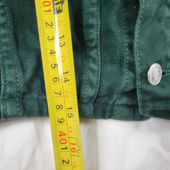 Vintage Bongo Womens Small Green Denim Vest By Gene Montesano Casual Outdoors - Picture 9 of 9